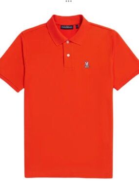 Psycho Bunny Orange Short Sleeve Polo with Embroidered Logo